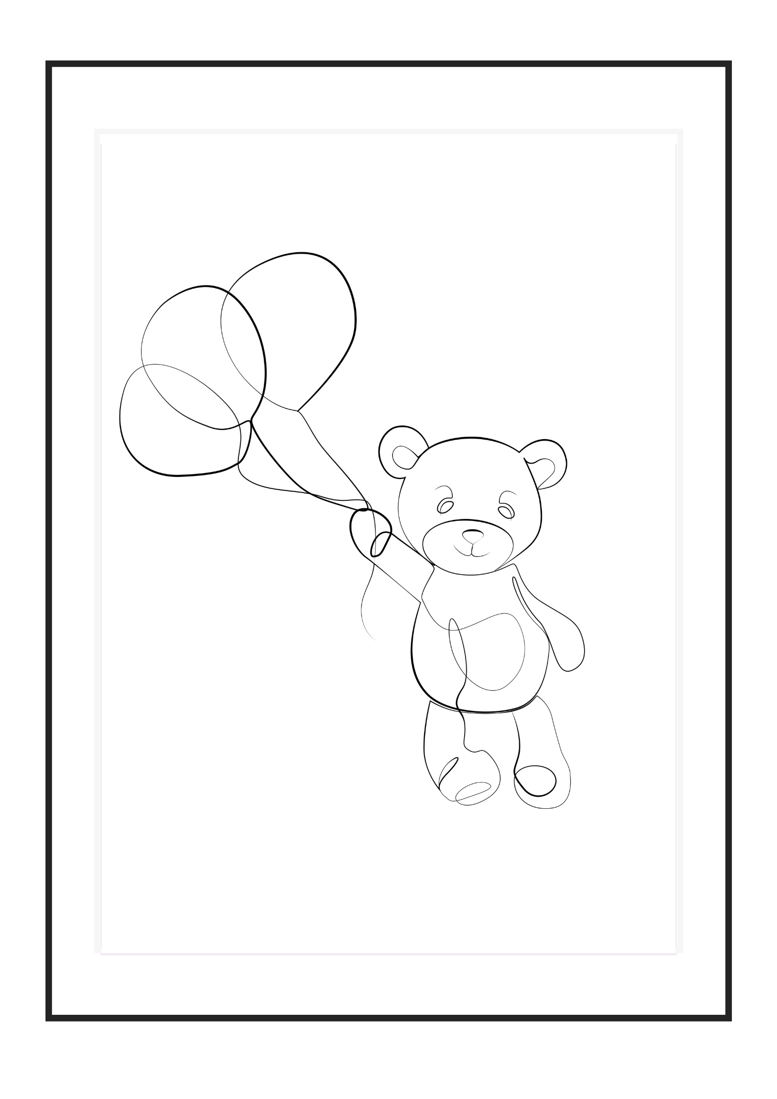 Poster Teddy and the balloons