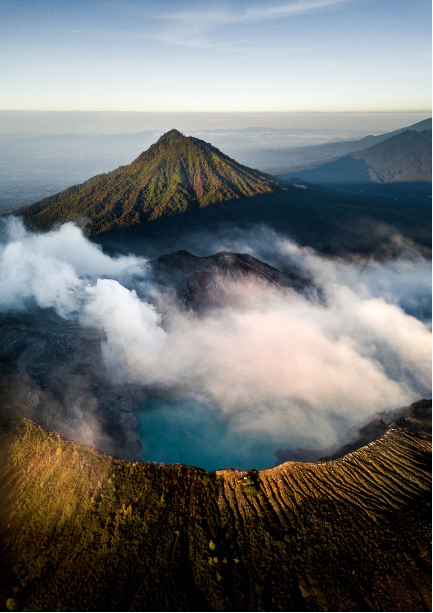 Crater beneath the clouds